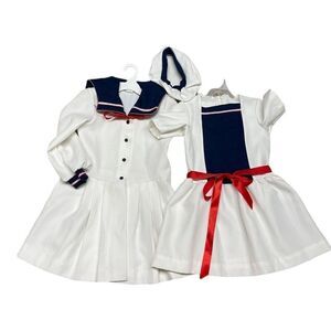 Vintage Just Adorable 3pc Red White Blue Sailor Dress 6X